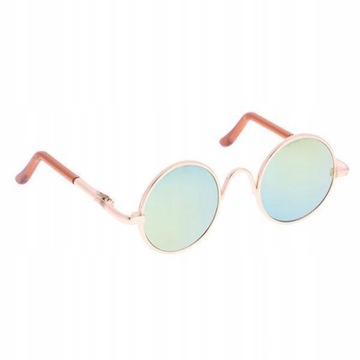 3xCute Hippy Gold Round Frame Glasses Eyewear for