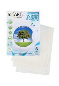 SMART ECO WASH Detergent do Prania w Listkach 6 Prań Zapach Neutralny 2303
