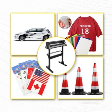 Режущий плоттер VEVOR для винила 720 мм, 3 лезвия, черный