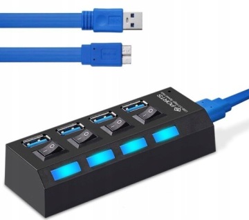 КОНЦЕНТРАТОР USB 4 ПОРТА СПЛИТТЕР СПЛИТТЕР USB 3.0