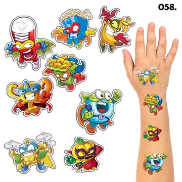 TATUAŻE ZMYWALNE DLA DZIECI TYMCZASOWE SUPER ZINGS - 8 EL. / 150 WZORÓW