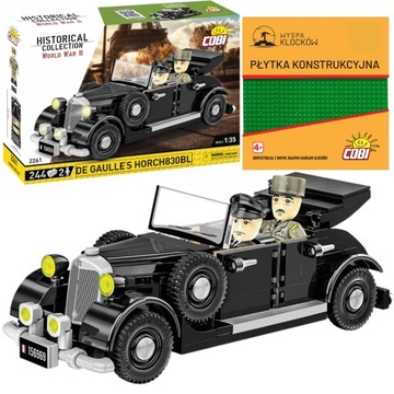 KLOCKI COBI 2261 SAMOCHÓD DE GAULLE'S HORCH830BL I PŁYTKA KONSTRUKCYJNA