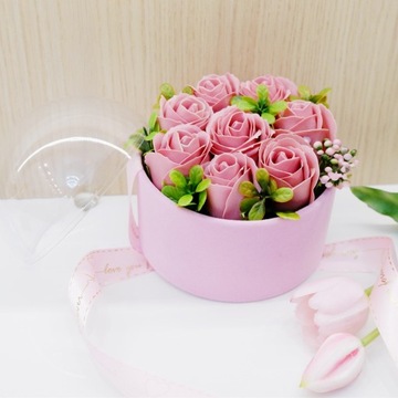 ЦВЕТОЧНАЯ КОРОБКА МЫЛО БУКЕТ ЦВЕТОВ ПОДАРОК