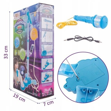 ДЕТСКИЙ КАРАОКЕ МИКРОФОН НА ПОДСТАВКЕ, ПРОЕКТОР MP3, ДИНАМИК TOBBI-TOYS