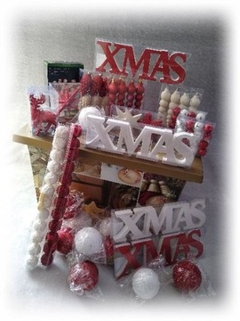 OZDOBY ŚWIĄTECZNE 100SZT LAMPKI LED + SKRZYNIA !!!