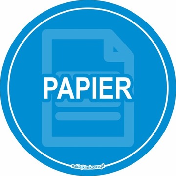 Naklejka KOSZ SEGREGACJA śmieci PAPIER 15cm
