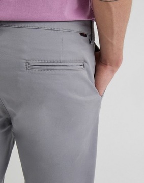 Lee SLIM CHINO Grey Chetopa Twill SZARE ZWĘŻANE CHINOSY W31 L32