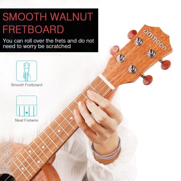 Комплект акустической гавайской гитары Ammoon 23 дюйма из красного дерева