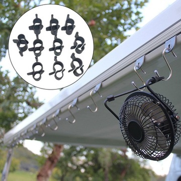 10x Klipsy do markiz Camping Travel, czarne