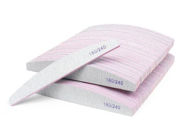 100 x Pilnik do Paznokci Łódka Zebra 180/240