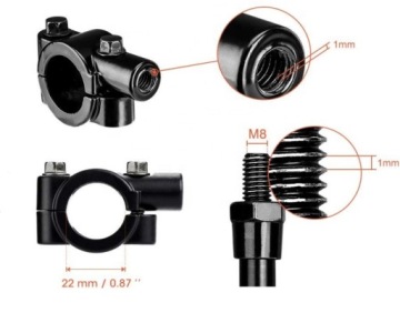 Зеркала на руль kpl черные для квадроциклов Polaris