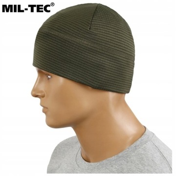 Czapka termoaktywna sportowa Mil-Tec Quick Dry Cap oddychająca Olive