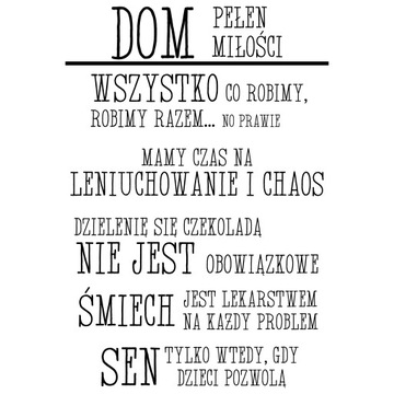 NAKLEJKA NA ŚCIANĘ NAPIS DOM PEŁEN MIŁOŚCI | W08