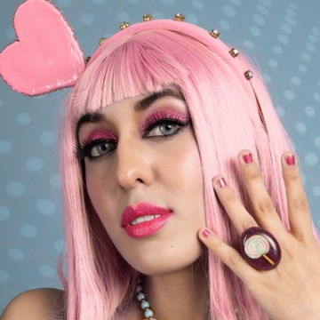 Парик длинные розовые волосы с челкой карнавальная вечеринка фотокабинка Uro