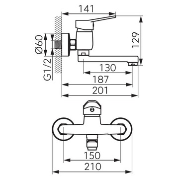 НАСТЕННАЯ РАКОВИНА FERRO FATTER ISSO