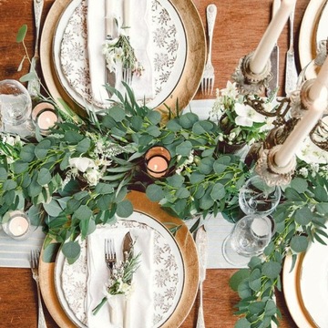 ИСКУССТВЕННАЯ ГИРЛЯНД ИЗ ЭВКАЛИПТА Цветы Рускуса плюща на свадьбу листья балконные 2м