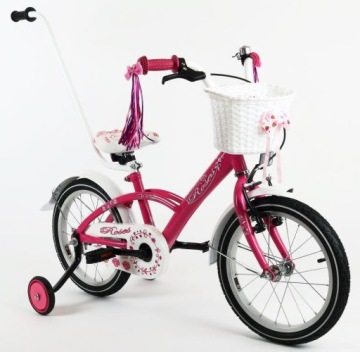 Детский велосипед BMX ROSES 16 White and Pink + боковые колеса