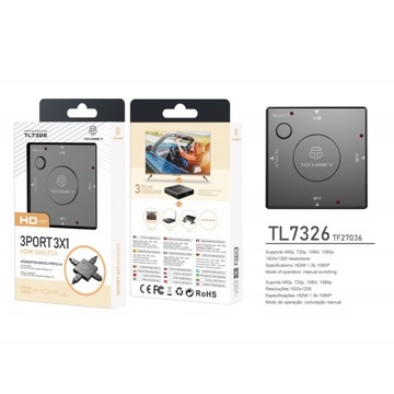 Rozdzielacz APTE Switch HDMI na 3 porty