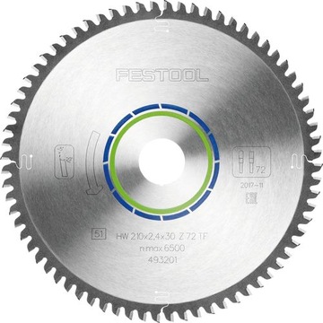 Piła tarczowa specjalna Festool 210x2,4x30 TF72 Do Aluminium