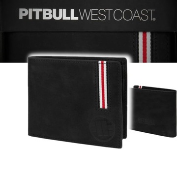 PITBULL WEST COAST PORTFEL SKÓRZANY LIN WOOD 2 CZARNY UNIWESALNY