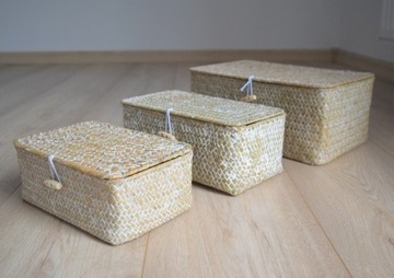 КОРЗИНА-КОРЗИНА КОНТЕЙНЕР С МОРСКОЙ ТРАВОЙ БЕЛЫЙ M