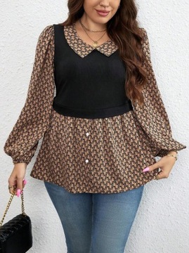 SHEIN LUNE Plus Top i Bluzka 2 w 1 z nadrukiem w geometryczne wzory 3XL