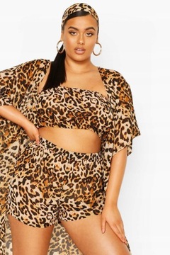 ANIMAL PRINT UPQ NG2__56 BOOHOO CZTEROCZĘŚCIOWY KOMPLET PLAŻOWY