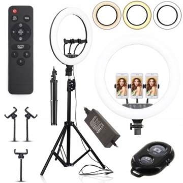 СВЕТОДИОДНАЯ КОЛЬЦЕВАЯ ЛАМПА КОЛЬЦО ДЛЯ МАКИЯЖА ШТАТИВ ДЛЯ СЕЛФИ 240 Вт 3 цвета света