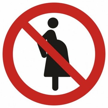 Zakaz wstępu dla kobiet w ciąży znak PCV 21x21