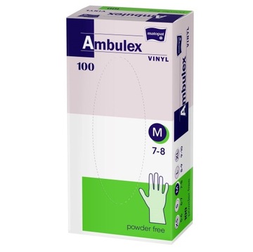 RĘKAWICZKI MATOPAT M winylowe Ambulex Vinyl niepudrowane 100szt.
