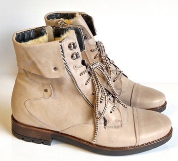 K-2663 STYLOWE KOZAKI SZTYBLETY OFICERKI SKÓRA NATURALNA 44
