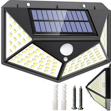 Halogen solarny 100 led z czujnikiem ruchu lampa solarna ścienna mocna