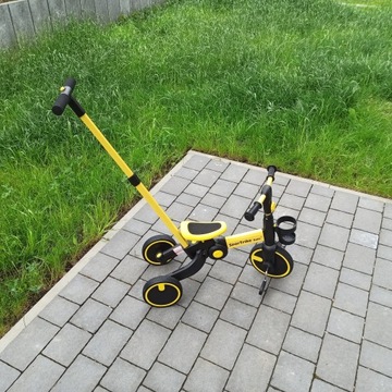 Трехколесный велосипед для ДЕТЕЙ 3 в 1, беговой толкатель, свободное колесо, резиновое колесо