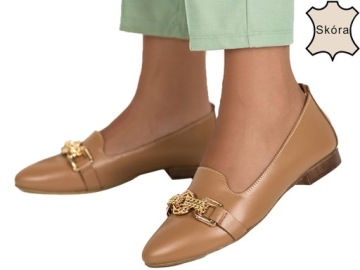 LORDSY DAMSKIE PÓŁBUTY SKÓRZANE Z OZDOBĄ PL r 39