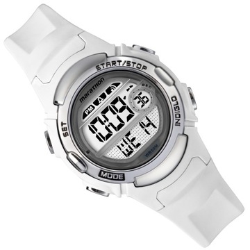 ZEGAREK DAMSKI Timex BIAŁY SPORTOWY CYFROWY 50M