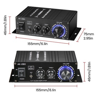 УСИЛИТЕЛЬ УСИЛИТЕЛЬ СТЕРЕО РАДИО MP3 12 В 80 Вт