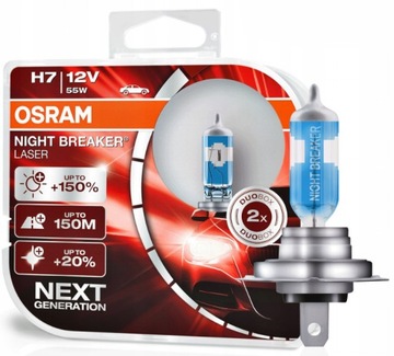 ЛАМПОЧКИ OSRAM H7 NIGHT BRAKER LASER +150% BUO КОМПЛЕКТ ЛАМП H7 12V 55W 