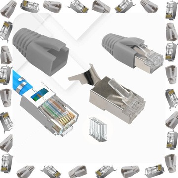 НАБОР ИЗ 10 ШТ. РАЗЪЕМОВ ЭКРАНИРОВАННЫХ FTP STP RJ45 cat 6a 7 УСЛОВИЯ РАЗЪЕМА