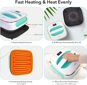 HTVRONT Prasa Termiczna do T-shirtów – Kontrola Temperatury do 210°C
