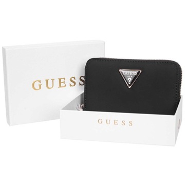 GUESS PORTFEL DAMSKI ECO GEMMA SLG MEDIUM ZIP CZARNY