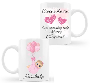 Kubek Pamiątka Chrztu Świętego dziewczynka