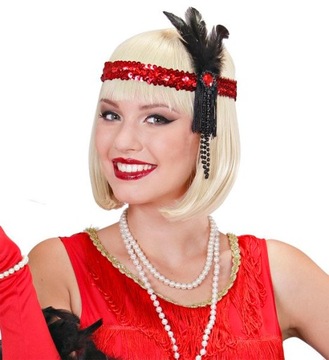 РЕТРО ЧАРЛЬСТОН, КРАСНОЕ ПЕРО, БУСЫ