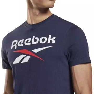 Футболка Reebok мужская футболка темно-синяя хлопковая футболка с большим логотипом HG2423 M