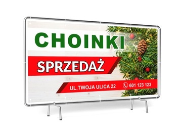 РЕКЛАМНЫЙ БАННЕР 1х2м РОЖДЕСТВЕНСКАЯ ЕЛКА РАСПРОДАЖА