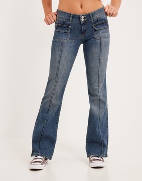NELLY SPODNIE JEANS BOOTCUT KIESZENIE NISKI STAN ZRH NG5__XS