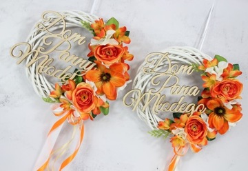 Венок на дверь Дом невесты ОРАНЖЕВЫЙ