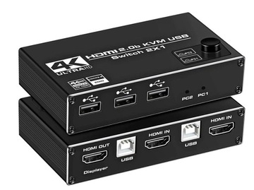 KVM HDMI 2.0 USB-переключатель 4K/60 Гц 3xUSB