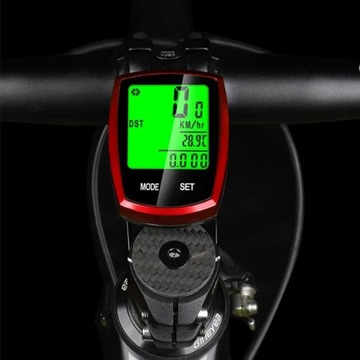 LICZNIK ROWEROWY BEZPRZEWODOWY- DO ROWERU MIERNIK PRĘDKOŚCI WODOODPORNY LCD