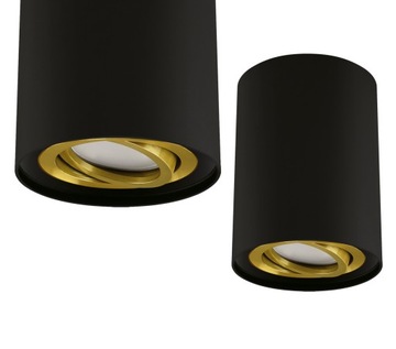 Lampa plafon natynkowy nowoczesny oprawa punktowa HARY C czarno-złoty 04240