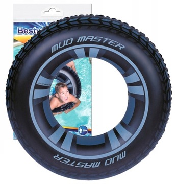 KOŁO DMUCHANE OPONA KÓŁKO DO PŁYWANIA PLAŻOWE 119CM XXL BESTWAY 36016